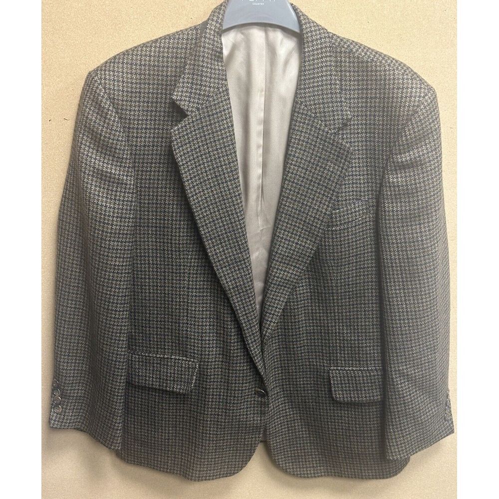 Oscar De La Renta Mens Wool Plaid Blazer Jacket Sportcoat Tweed 2 Button‎ 42S
